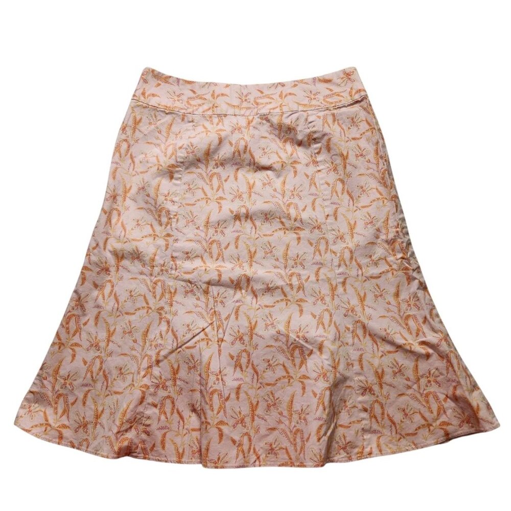 GAP Womens Size 6 Stretch A-line Skirt Y2K Summer Floral Peachy Pink